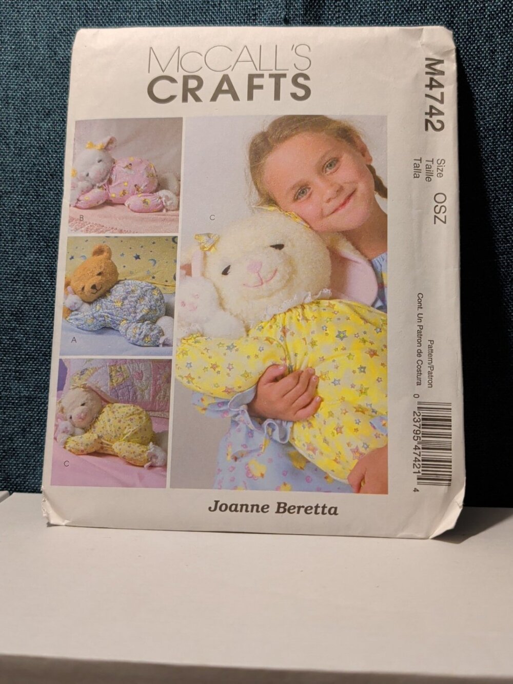 McCall's M4742 Animal PJ Holder Pattern (2004) Lamb Bear Bunny Nursery UNCUT